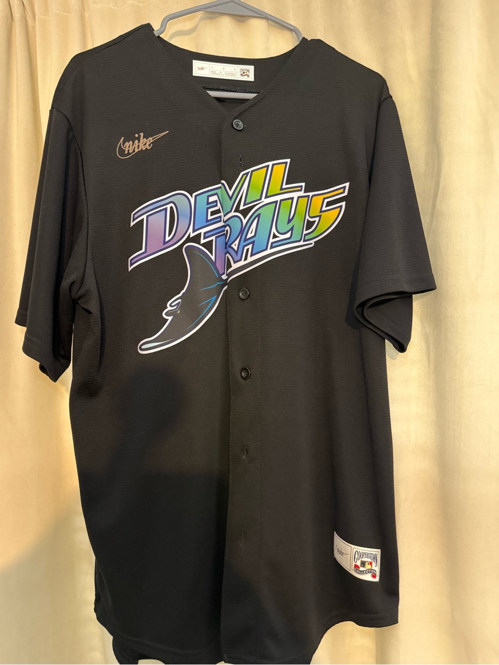 Nike Black Devil Rays Multicolor Graphic Baseball Jersey